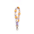 Cinturino a fiori intrecciato a mano in viola, arancione e bianco con chiusura dorata - Viola/Arancione/Bianco (Modello B)