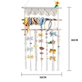 Organizer boho fatto a mano per accessori capelli in cotone bianco e legno, 50x80cm - 50*80cm / Avorio