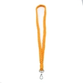 Handmade braided ginger yellow lanyard with a silver metal lobster clasp for keys - Flat Knot Style / Gold Yellow