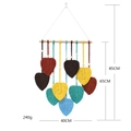 Arazzo da parete boho con foglie colorate tessute a mano e perline di legno - Colorato / 40*90cm