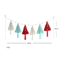 Handmade woven macrame Christmas tree garland with wooden beads in white blue and red - 85x30cm / Multicolor (Style A)