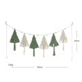 Handmade macrame Christmas tree wall hanging with cotton ropes and wooden beads, 85cm - 85x30cm / Sage Green & White (Style B)