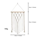 Boho hand-woven tapestry photo display size chart in beige cotton with dimensions - Beige / Style A With Clips