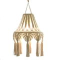 Handmade bohemian macramé lampshade with cotton tassels and diamond weave pattern - Letter A / 107B (Off-White)