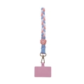 Blauw, roze en wit geweven katoenen polskoord met gouden metalen kreeftensluiting - 27cm*6.5cm / Blauw Roze Wit (D)