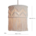 Handmade boho macrame lamp shade with fringe and diamond patterns, 30cm wide - z336E V-Shape Style (z336E)