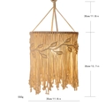 Pantalla de lámpara de macramé beige con hojas y borlas, variante de 30 cm de diámetro - Estilo de Hoja z336C (z336C)