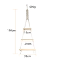 3-tier bohemian woven wall shelf with natural wood planks and white cotton rope - 39x110cm / Beige