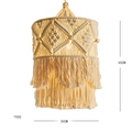 Pantalla de lámpara de macramé artesanal en algodón blanco crema con flecos boho - Patrón de Diamante z336B (z336B)