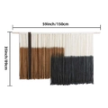 Noords handgeweven wandtapijt met franjes, grote boho muurdecoratie voor de woning - B150 H89 / Zwart Patchwork