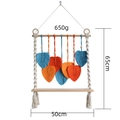 Handmade boho wall shelf with blue and orange woven leaves and dimensions 65x50cm - 50*65cm / Blue And Orange Style (Style B)