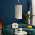 Handwoven bohemian macrame lampshade in cream white cotton with decorative long tassels - z308 Style 30*60cm (z308)
