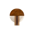 Runder Wandteppich im Boho-Stil mit Holz und handgewebten Fransen in Erdtönen - Stil B Braun