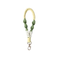 Handgemaakte geweven polsband van geel en groen katoenen touw met gouden metalen sluiting - 21x2cm / Geelgroen