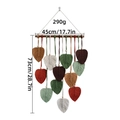 Bohemian woven leaf tapestry in earth tones on wood rod, size 45x73cm for wall decor - Brown Leaf Style A