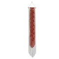 Arazzo bohémien fatto a mano con nappe a foglia rosso mattone e asta di supporto in legno - Borgogna / 20*120cm