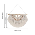 Arazzo da parete macramè boho fatto a mano in corda di cotone beige, 40x55cm - 30cm*40cm / Perle di Legno Beige