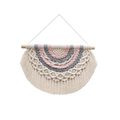 Decorazione da parete boho arcobaleno in corda di cotone intrecciata rosa e grigio - 30cm*40cm / Rosa