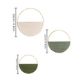 Bohemian woven macrame wall hangings in three sizes with round bamboo rings - Combination Set / Green Scheme