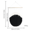 Handwoven black macrame wall hanging with wooden beads, dimensions 80x148cm bohemian decor - 80*110CM / Black