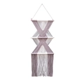Arazzo boho in macramè fatto a mano con frange in cotone viola bianco e asta di legno - 40*95cm / rosa acceso