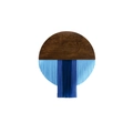 Moderner runder Wandbehang aus Holz mit blauem Quasten-Farbverlauf zur Dekoration - B-Stil Blau