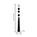 Handwoven black and white ball tassel pendant decoration for door handles, 70cm length - Spherical / Black Cotton Rope