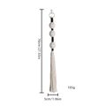 Handwoven Nordic door hanger with white spherical accents and long tassels 70cm decoration - Spherical / Beige Cotton Rope