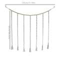 Bohemian woven macrame wall hanging with wooden beads and tassels, 130cm x 92cm - 130x92cm / Beige