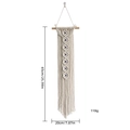 Arazzo macramé bohémien con 7 perline malocchio e dimensioni del prodotto 65x20cm - Stile Asta in Legno / Beige