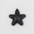 Süßer schwarzer PU-Leder Stern Anhänger mit feinen Nähten für Taschen und Schlüssel - Fünfzackiger Stern / Schwarz