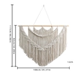 Arazzo da parete macramè bohémien con trama in cotone a mano e nappe decorative - 100*80cm / Bianco Sporco