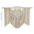 Handmade bohemian macrame wall hanging in beige cotton rope with 120cm width - Spliced Wooden Stick Model / Beige