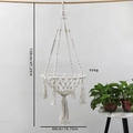 Handwoven macrame cat hammock with wooden beads and tassels in bohemian style - Type A 40*120cm / Beige
