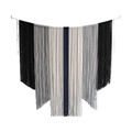 Handmade bohemian wall tapestry with navy, grey, and white cotton woven tassels - Gray / 120x120cm