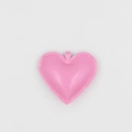 Porte-clés en forme de cœur rose en cuir PU avec surpiqûres pour décoration de sac à main - Forme de Cœur / Rose