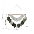 Arazzo in macramè intrecciato a mano con foglie verdi e bianche e perline, 55cm - Stile A (55x45cm)