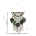 Arazzo da parete in macramè fatto a mano con foglie verdi intrecciate e nappe stile boho - Stile B (40x60cm)