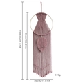 Decorazione da parete boho in macramè rosa antico con foglia e anello, 30x100 cm - Rosa Loto / 30*90cm