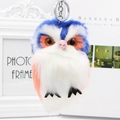 Pendentif porte-clés hibou créatif en peluche bleue et orange avec anneau - Bleu Saphir