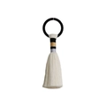 Nordic handmade tassel wall hanging decoration with multi-color thread and black ring - Short Black Ring