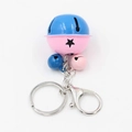 Blauw en roze metalen belsleutelhanger met ster-uitsparing en zilveren karabijnsluiting - Tiffany Blauw