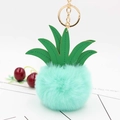 Kreativer minzgrüner Ananas Plüsch Schlüsselanhänger mit grünen Kunstlederblättern - Minzgrün