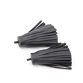 Set of two premium black PU leather tassels with hanging loops for bags and keychains - Black