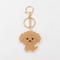 Porte-clés chien teddy en acrylique avec fermoir mousqueton en métal doré de qualité - Chien Teddy