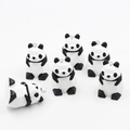 Cute geometric resin panda keychain pendant with modern black and white faceted design - Pendant Only (Without Chain)