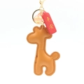 Weihnachts-Hirsch Schlüsselanhänger mit Ledergiraffe und Ping An Anhänger - Orange