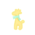 Cute yellow cartoon giraffe phone case strap charm with mint green bow and fine stitching - Yellow / 6x10.5cm