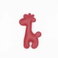 Portachiavi giraffa in pelle rosa scuro con motivo litchi e dettagli di cucitura - Solo ciondolo (Senza catena) / Borgogna
