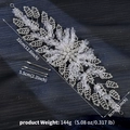 Fascia da sposa in cristallo di lusso con forcine argentate su sfondo blu - Argento (HS-J7256S)